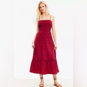 Loft Eyelet tiered midi sundress